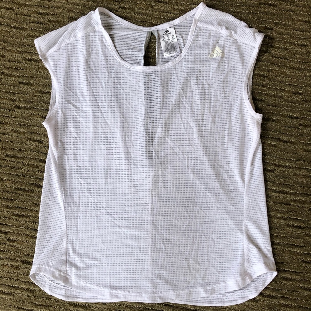 Adidas White Mesh Top